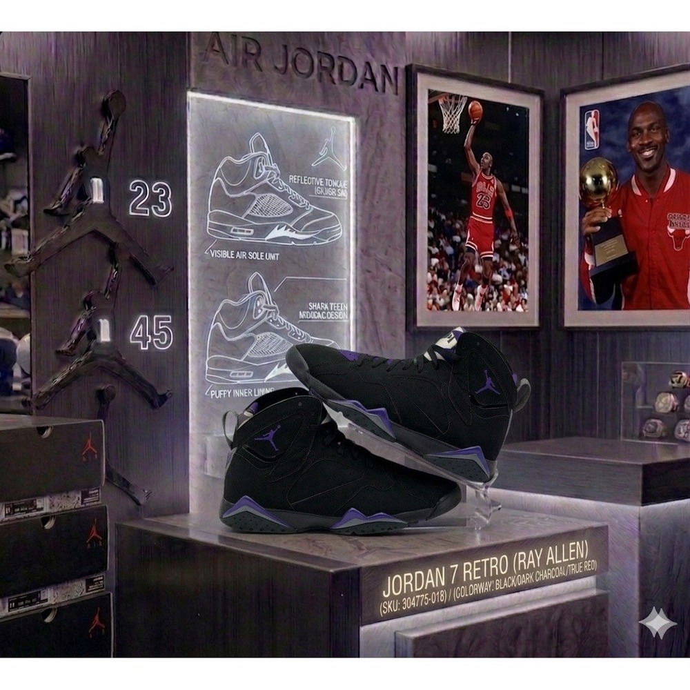 Jordan 7 Retro Ray Allen Bucks Away 304775-053 Size 11.5 Clean!‎ With OG Box